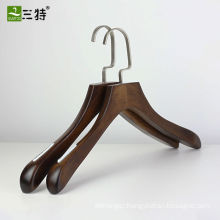 16 Inch antiskid brown vintage women coat hanger